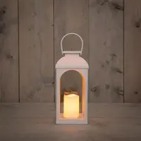 Anna's Collection Lantaarn solar met kaars 11 x 27 cm - Zand