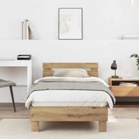 Bedframe met hoofdeinde Artisan Eiken 90 x 200 cm Bewerkt hout