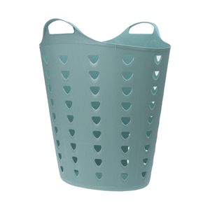 Flexibele wasmand - groen - 60 liter - kunststof - 47 x 50 cm - Wasmanden