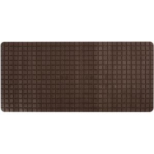 Douche/bad anti-slip mat badkamer - rubber - bruin - 76 x 36 cm - rechthoek