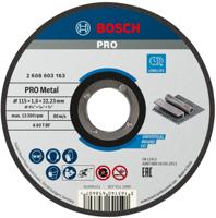 Bosch Accessoires Doorslijpschijf recht Standard for Metal A 60 T BF, 115 mm, 22,23 mm, 1,6 mm 1 stuks - 2608603163