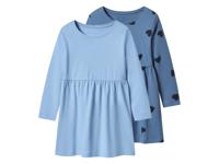 lupilu Set van 2 kinder jurken (Blauw, 122/128)