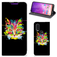 Motorola One Vision Magnet Case Cat Color - thumbnail