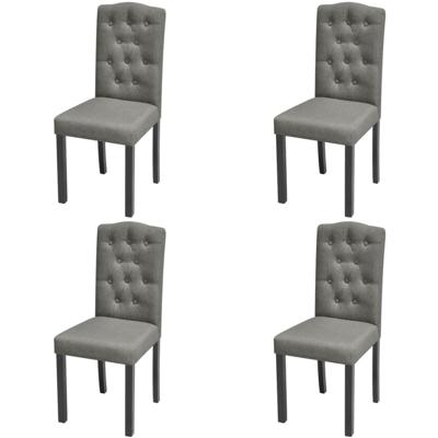 Eetkamerstoelen 4 st stof grijs