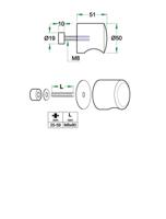 STAR voordeurknop ¢50mm, doorgaande bev.