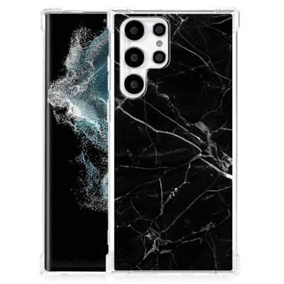 Samsung Galaxy S22 Ultra Anti-Shock Hoesje Marmer Zwart - Origineel Cadeau Vader Samsung Galaxy S22 Ultra Anti-Shock Hoesje Marmer Zwart - Origineel Cadeau Vader