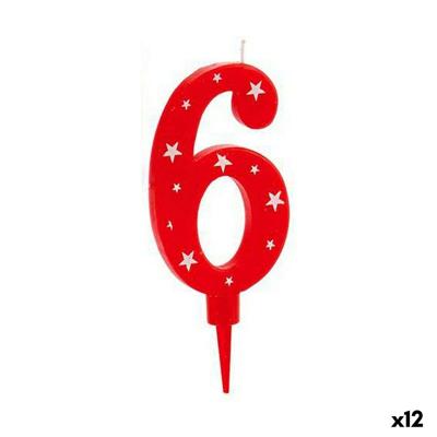 Kaars Verjaardag Cijfer 6 (12 Stuks)