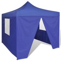 Vouwtent met 4 zijwanden 3x3 m blauw