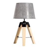 HOMCOM tafellamp bedlampje tafellicht E27 linnen look grenenhout | Aosom Netherlands - thumbnail