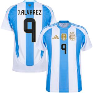 Argentinië Shirt Thuis 2024-2025 + J. Alvarez 9