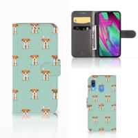 Samsung Galaxy A40 | Telefoonhoesje | Met pasjeshouder | Pups