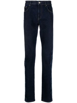 Roberto Cavalli jeans droit à motif léopard - Bleu