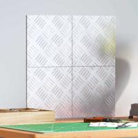 VidaXL Trap tread vierkant 4 pcs zilver 20 x 20 cm aluminium