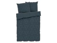 LIVARNO home Satijnen dekbedovertrek 240 x 220 cm (Donkerblauw met print)