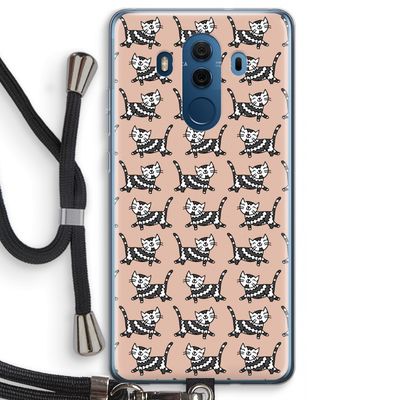 Zwarte poes: Huawei Mate 10 Pro Transparant Hoesje met koord