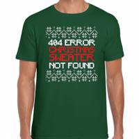 Foute Kerst t-shirt voor heren - 404 error - groen - Christmas sweater NOT found