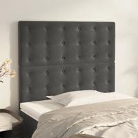 Hoofdborden 2 st 80x5x78/88 cm fluweel donkergrijs