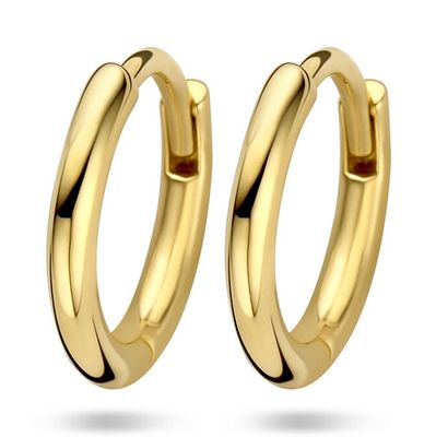 Klapoorringen Ronde Buis geelgoud 1,5 mm
