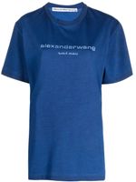 Alexander Wang t-shirt en coton à logo embossé - Bleu