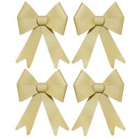 Feeric Christmas Kerst strik - 4x - goud - glitter - 30 cm - pvc - decoratiestrik - kerststrik