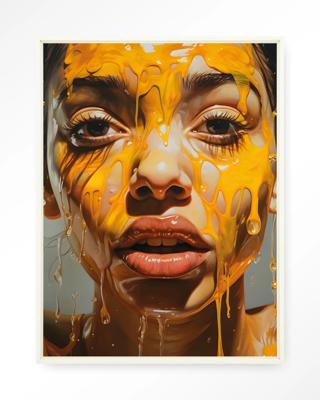 Urban Cotton Wandkleed 'Honey' 80 x 110cm in Floating Frame - off white Urban Cotton Wandkleed 'Honey' 80 x 110cm in Floating Frame - off white