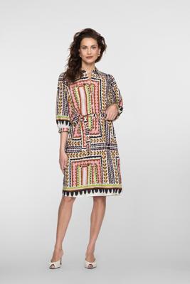 Geisha Dress 67105-20 Jurk 718 Ecru/pink/cactus