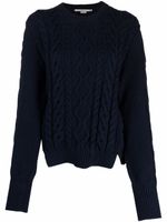 Stella McCartney pull en maille torsadée à manches longues - Bleu