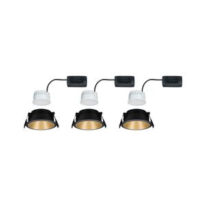 Paulmann Cole Coin 93404 Inbouwlamp Set van 3 stuks Energielabel 2021: n.v.t. 6 W Warmwit Zwart, Goud