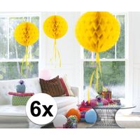 6x Decoratiebollen geel 30 cm - thumbnail
