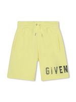 Givenchy Kids short élastiqué à logo imprimé - Jaune