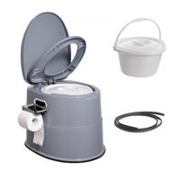 VEVOR 5L campingtoilet met toiletpapier en mobiele telefoonhouder, draagbaar campingtoilet 500 x 467 x 400 mm Reistoilet Noodtoilet Witte toiletten 136,1 kg Gewichtscapaciteit Campertoilet