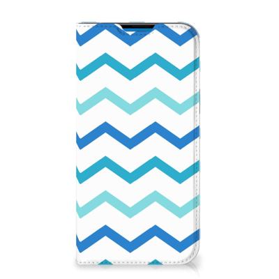iPhone 14 Pro Max | Hoesje met Magneet | Zigzag Blauw
