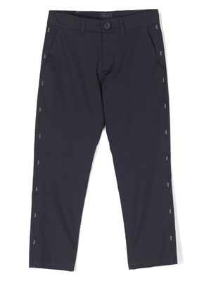 Fay Kids pantalon droit à bande logo - Bleu