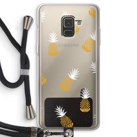 Ananasjes: Samsung Galaxy A8 (2018) Transparant Hoesje met koord