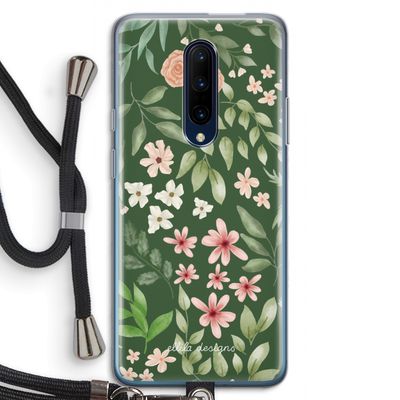 Botanical green sweet flower heaven: OnePlus 7 Pro Transparant Hoesje met koord