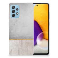 Samsung Galaxy A72 | Bumper Hoesje | Wood Concrete Samsung Galaxy A72 | Bumper Hoesje | Wood Concrete