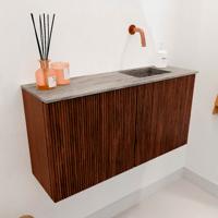 Toiletmeubel Mondiaz Joya Dlux | 80 cm | Meubelkleur Ruby | Faye wastafel Oza Wasbak Rechts | Zonder kraangat(en)