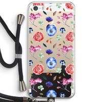 Bloemetjes: iPhone 5 / 5S / SE Transparant Hoesje met koord