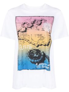 GANNI t-shirt en coton biologique à imprimé graphique - Blanc