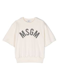 MSGM Kids sweat à logo imprimé - Tons neutres