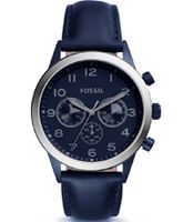 Horlogeband Fossil BQ2189 Leder Blauw 22mm