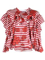 Comme des Garçons TAO x Shun Sudo t-shirt rayé à fleurs - Rouge