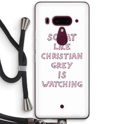 Christian Grey: HTC U12+ Transparant Hoesje met koord