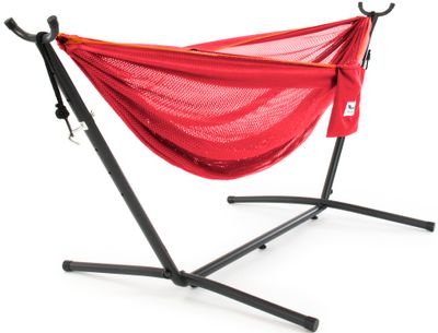 Vivere Mesh Combo Hangmat met standaard (Kleur: scharlakenrood/oranje) Vivere Mesh Combo Hangmat met standaard (Kleur: scharlakenrood/oranje)