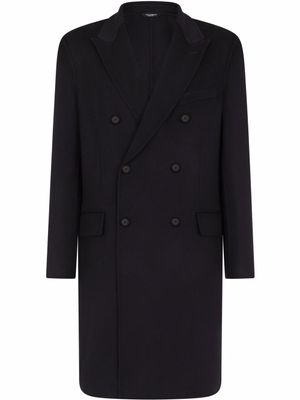 Dolce & Gabbana manteau croisé en cachemire - Bleu