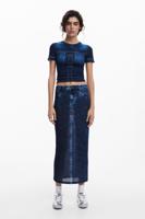 Denim-look rok - BLUE - XL - thumbnail