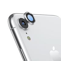 Titanium legering metalen camera lens beschermer gehard glas film voor iPhone XR (zilver)