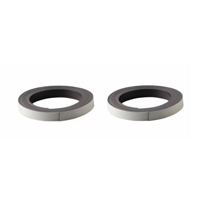 Rayher hobby materialen Magneetband - 2x - op rol - 2 meter x 12 mm - zwart - Magneetstrip