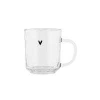 Clayre & Eef theeglas hart 200ml
