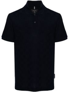 BOSS polo à motif damier - Bleu